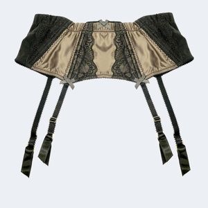 Sexy lingerie: black, satin, garter belt